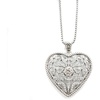 image:imageControse SilverPlated Hollow Filigree Heart Necklace with Clear Crystals