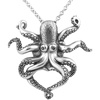 image:imageControse SilverToned Stainless Steel Black eyed Octopus Necklace with Pendant 18  20 Adjustable Chain
