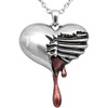 image:imageControse SilverToned Stainless Steel Bleeding Heart Necklace with Pendant