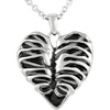 image:imageControse SilverToned Stainless Steel Rib Cage Heart Necklace 17  19 Adjustable Chain