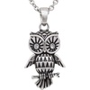 image:imageControse SilverToned Stainless Steel Sparkly Crystal Eyed Owl Necklace