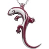 image:imageControse SilverToned Stainless Steel Tribal Lizard Necklace Red