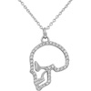 image:imageControse Skull Pendant Necklace with CrystalEncrusted Line Design