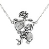 image:imageControse Skull and Rose Necklace with Clear Crystals Gothic Love Pendant Til Death Do Us Part Jewelry for Women