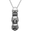 image:imageControse Speak No Evil Hear No Evil See No Evil Skull Necklace with Pendant 27 316L Stainless Steel Necklace