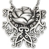 image:imageControse Womens Antiique SilverToned Stainless Steel Every Rose Has Its Thorn  Butterfly Rose Necklace