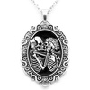 image:imageControse Womens SilverToned Stainless Steel  The Eternal Lovers Skull Cameo Necklace 17  19 adjustable chain