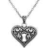 image:imageControse Womens SilverToned Stainless Steel Guarded Heart Necklace