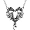 image:imageControse Womens SilverToned Stainless Steel Steamin Hot Love Dragon Heart Necklace with Pendant