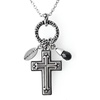 image:imageControse Womens SilverToned Stainless Steel The Charmed Cross Necklace 17 19 Adjustable Chain