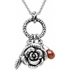 image:imageControse Womens SilverToned Stainless Steel The Charmed Rose Necklace 17  19 Adjustable Chain