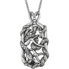 image:imageControse WomensMens Antiique SilverToned Stainless Steel Draco  Two Snake Tag Necklace