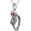 image:imageContrsoe 316L Stainless Steel Scorpion Skull Necklace w Red Crystal Eyed Pendant