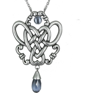 image:imageControse Antiique SilverToned Stainless Steel Forget Me Knot  Knot with Stones Necklace