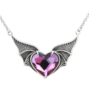 image:imageControse Bat Wing Heart Necklace with Purple Crystal  Gothic amp Fantasy Jewelry for Women