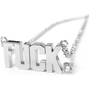 image:imageControse F Pendant Block Letter Necklace with Clear crystal