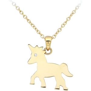 image:imageControse Golden Unicorn Necklace  24K GoldPlated Jewelry w Clear Crystal