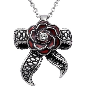 image:imageControse Gothic Rose Necklace for Women Crystal Flower Pendant with Tentacle Design 316L Stainless Steel Dark Aesthetic Jewelry Unique Gift for Her