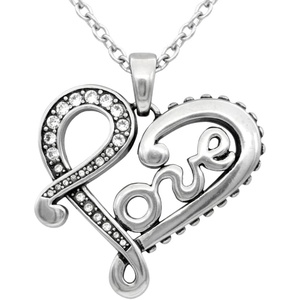 image:imageControse Heart Necklace Engraved LOVE letter Pendant