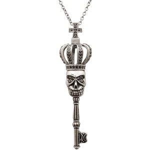 image:imageControse Royal Skull Key Necklace  Crowned Gothic Pendant