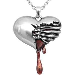 image:imageControse SilverToned Stainless Steel Bleeding Heart Necklace with Pendant