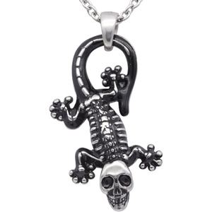 image:imageControse SilverToned Stainless Steel Ghoulish Gecko Necklace