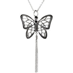 image:imageControse SilverToned Stainless Steel Gossamer Wings Butterfly Necklace 18 20 Adjustable Chain