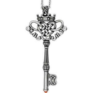 image:imageControse SilverToned Stainless Steel Monarch  Large Key Necklace