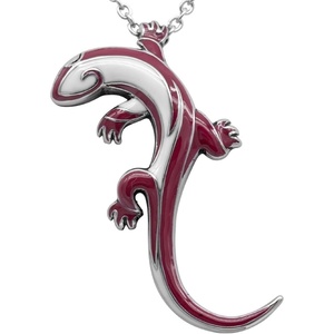 image:imageControse SilverToned Stainless Steel Tribal Lizard Necklace Red