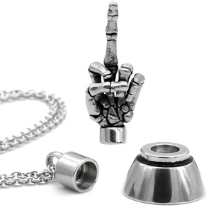 image:imageControse Skeleton Hand Necklace with Magnetic Stainless Steel Charm  Unique Gothic Jewelry