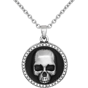 image:imageControse Skull Necklace  cool skull pendant with 42 crystals