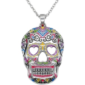 image:imageControse Sugar Skull Necklace Heart Eyes Skull Pendant