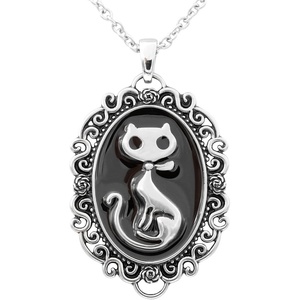 image:imageControse Victorian Cat Cameo Necklace  Unique Gothic Jewelry for Cat Lovers