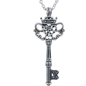 image:imageControse Womens Antiique SilverToned Stainless Steel Monarch  Small Key Necklace