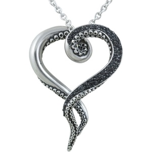 image:imageControse Womens SilverToned Heart Shaped Stainless Steel Dark and Bright Tentacle Octopus Necklace 31