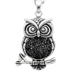 image:imageControse Womens SilverToned Stainless Steel MidNighter Owl Necklace 27