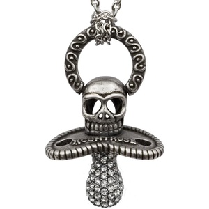 image:imageControse Womens SilverToned Stainless Steel Skull Pacifier Necklace 30