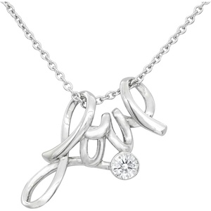 image:imageLove Necklace with Crystal Pendant 316L Stainless Steel Love Charm Great Gift for Any Occasion